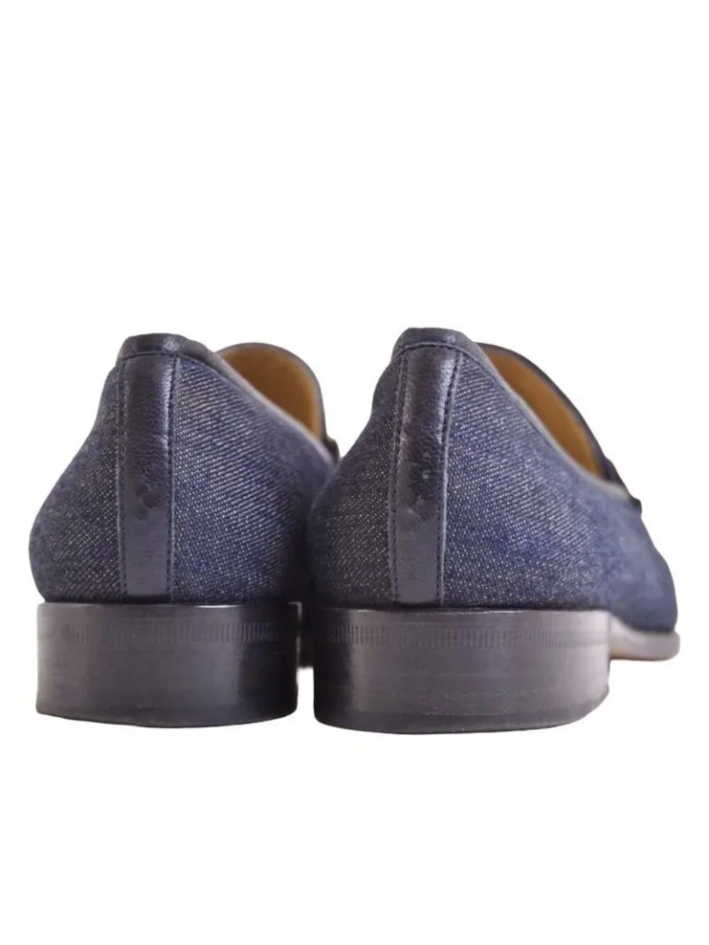 Gucci Vintage Loafers Moccasins Denim Horsebit - Picture 5 of 9